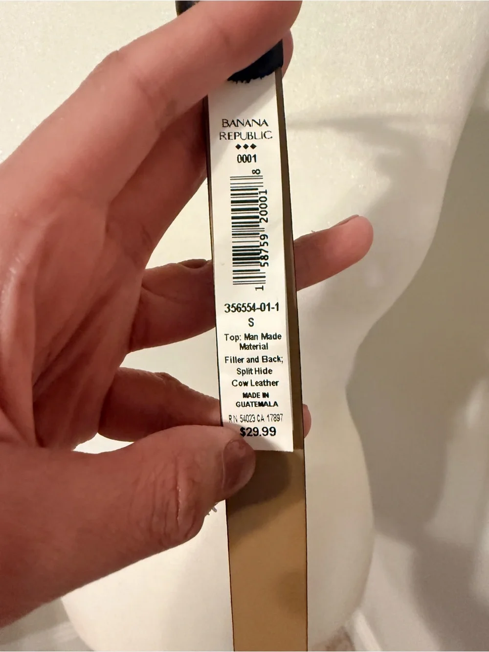 NWOT Banana Republic Small Classic Brown Leather Waist Belt, 0.75” wide